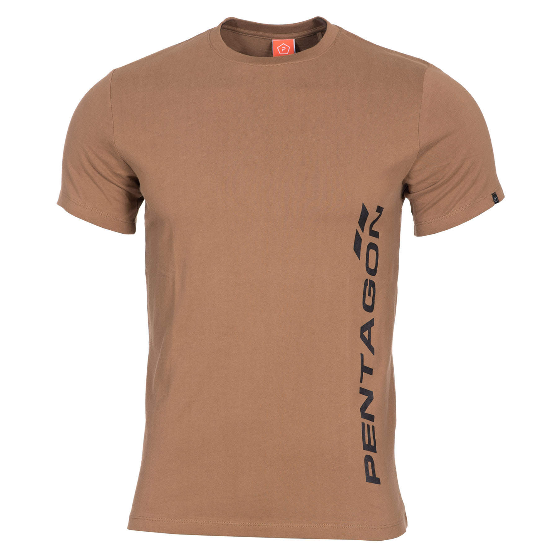 Pentagon Ageron T-Shirt Vertical Logo Gym Workout Marine Mens Top Pacific Blue 